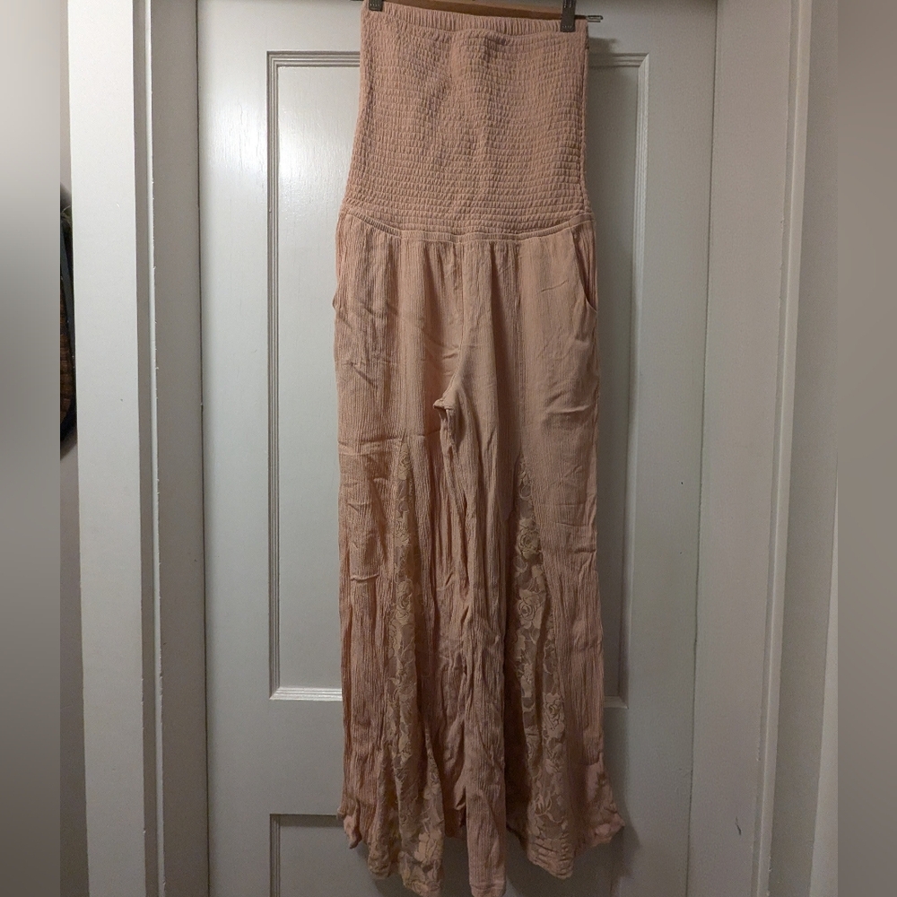 VENUS Strapless Jumpsuit with Lace Detail